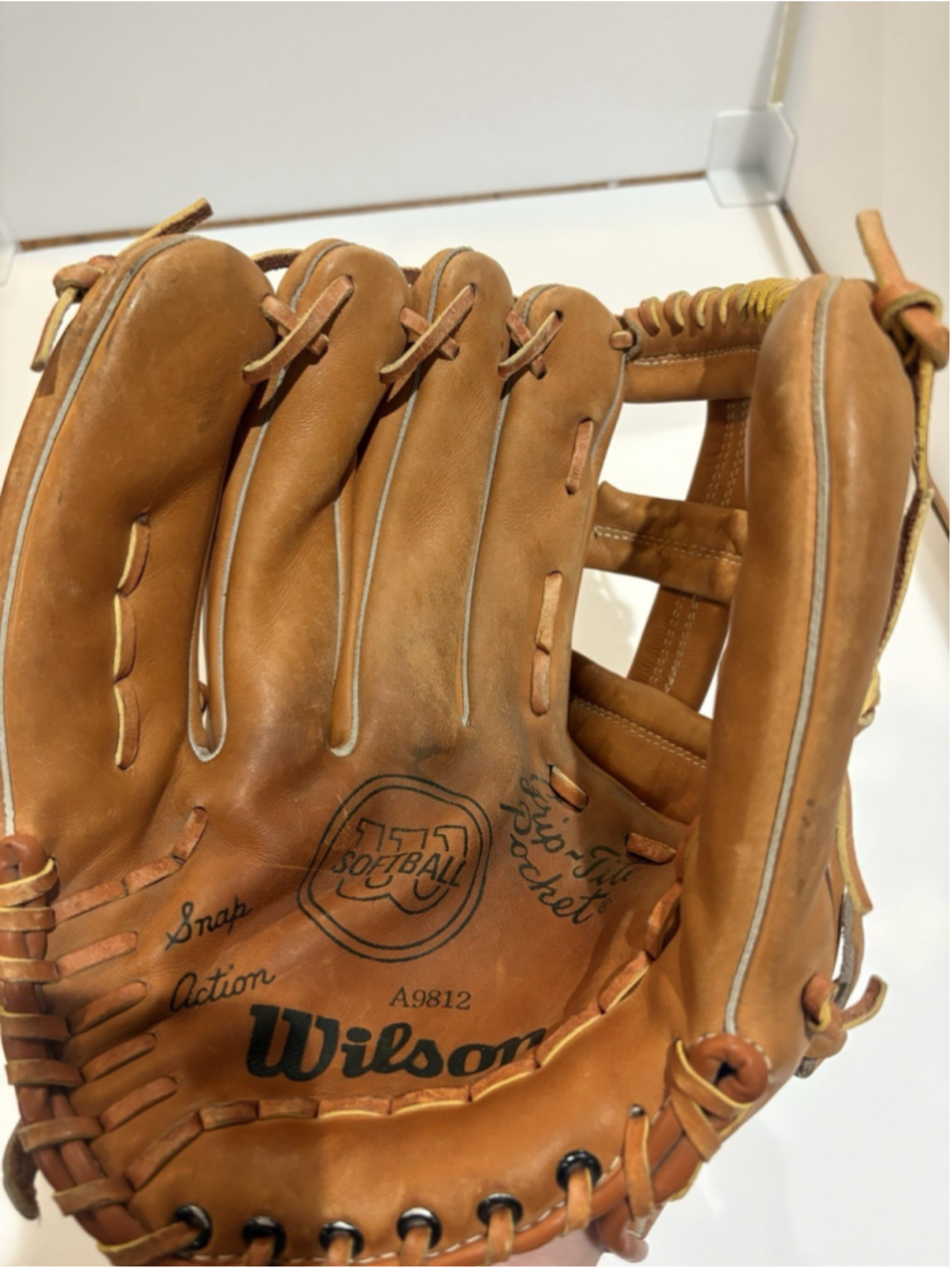 Vintage Wilson A9812 12" Softball Glove LHT Left Hand Throw Grip-Tite